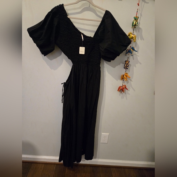 Free People Black Puff Sleeve Sundress - Picture 5 of 11